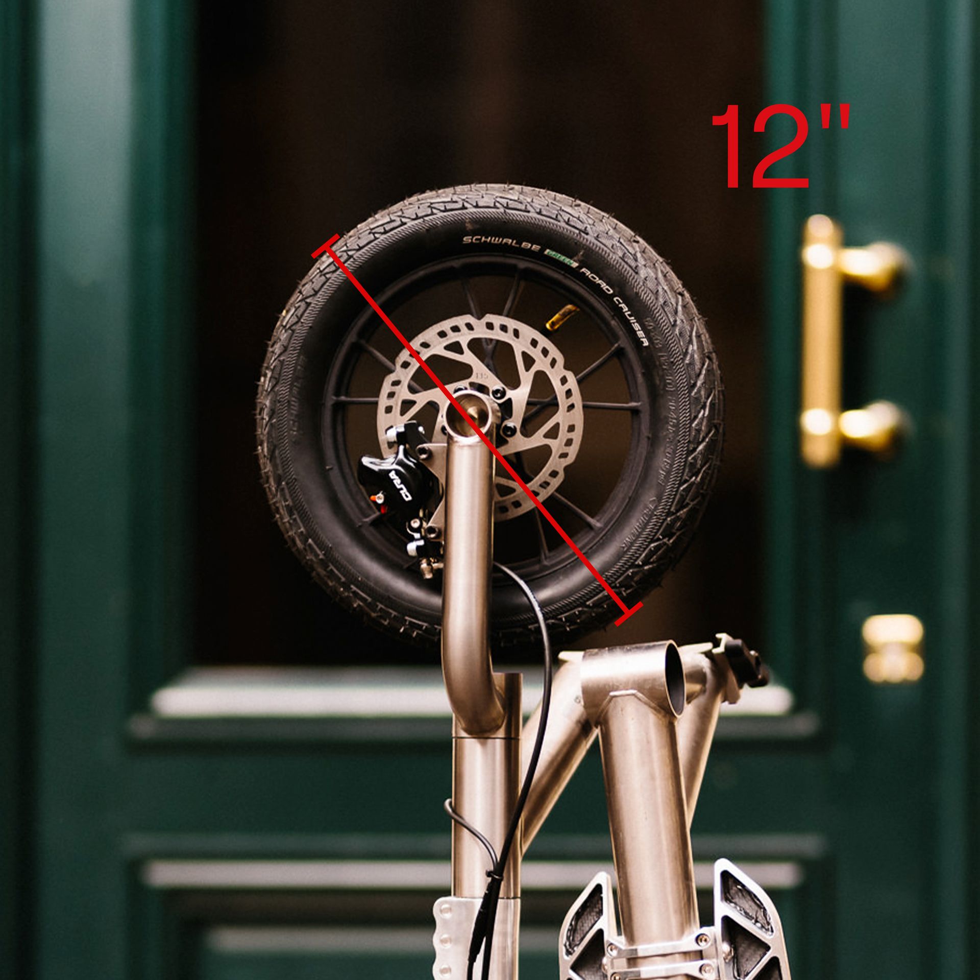 The T9's big front wheel